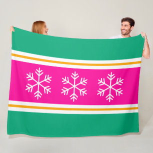 Cobertor De Velo Listras de Pink Branco Verde Azul Elegantes Flocos