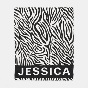 Cobertor De Velo Listras de Zebra Preta e Branca Personalizadas Clá