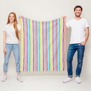 Cobertor De Velo Listras desenhadas à mão em cores brilhantes de po