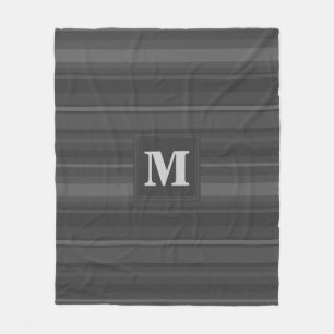 Cobertor De Velo Listras do carvão vegetal do monograma