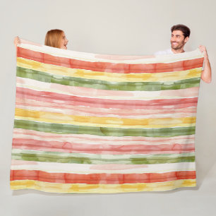 Cobertor De Velo Listras Laranja Amarelo Verde Rosa
