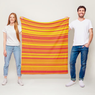 Cobertor De Velo Listras Laranja Vermelho Amarelo