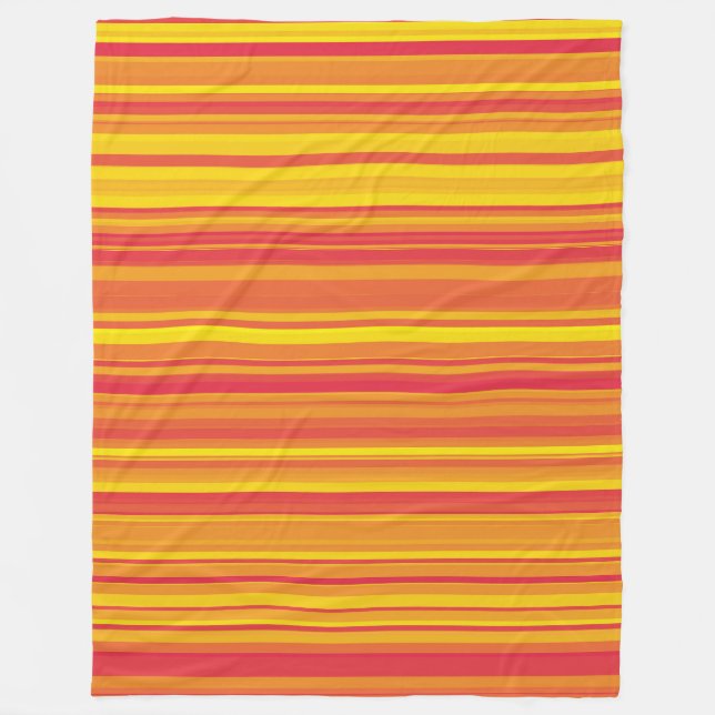 Cobertor De Velo Listras Laranja Vermelho Amarelo (Frente)