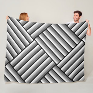 Cobertor De Velo Listras modernas em preto, branco e cinzas - legal