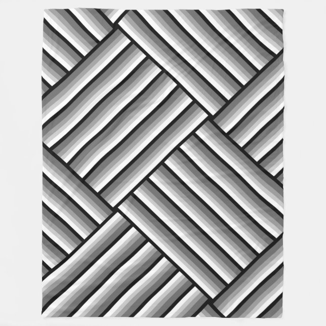 Cobertor De Velo Listras modernas em preto, branco e cinzas - legal (Frente)