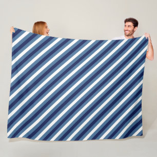 Cobertor De Velo Listras Náuticas Azul Naval Azul Fumê Branco Cresp