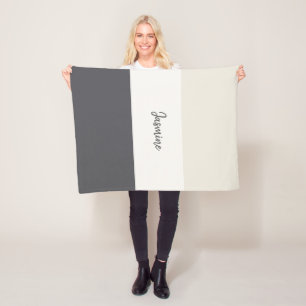 Cobertor De Velo listras neutras personalizam o nome