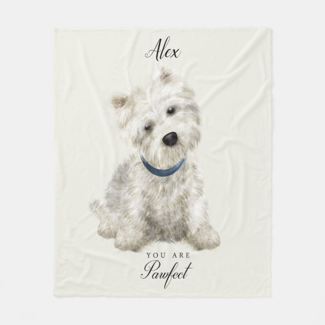 Cobertor De Velo Little Pawfect Westie (Frente)