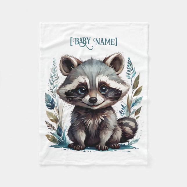 Cobertor De Velo Little Racoon Personalizado (Frente)