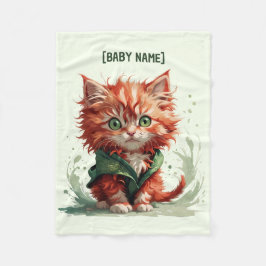 Cobertor De Velo Little Red Fluffy Kitten Personalizado