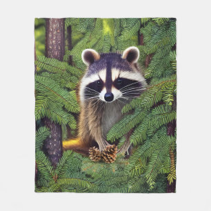 Cobertor De Velo Little Woodland Wilderness Raccoon