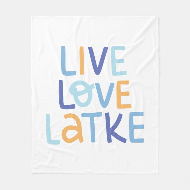 Cobertor De Velo Live Love Latke Hanukkah Design (Frente)