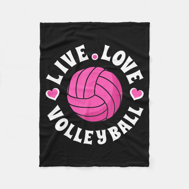 Cobertor De Velo Live Love Volleyball For Women Girls Volleyball Fa (Frente)