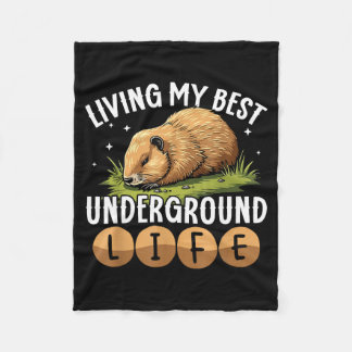 Cobertor De Velo Living My Best Underground Life Funny Groundhog Da
