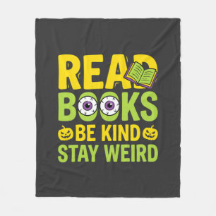 Cobertor De Velo Livros de Leitura de Halloween Seja Gentil Fique E