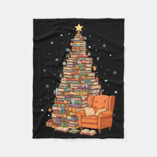 Cobertor De Velo Livros Engraçados de Natal Árvore Amante de Livros