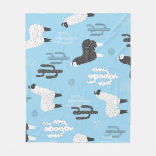 Cobertor De Velo Llama e cacto, padrão fofo.