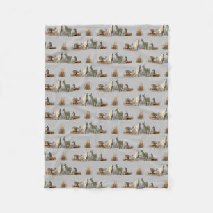 Cobertor De Velo Llama Meadow Fleece Blanket (Cinza)