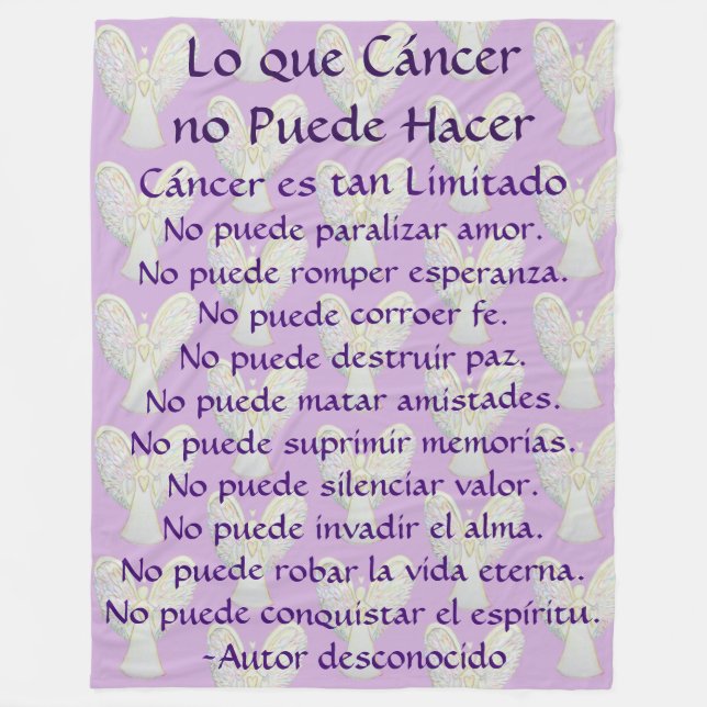Cobertor De Velo Lo que Cáncer no Puede Hacer Angel Chemo (Frente)