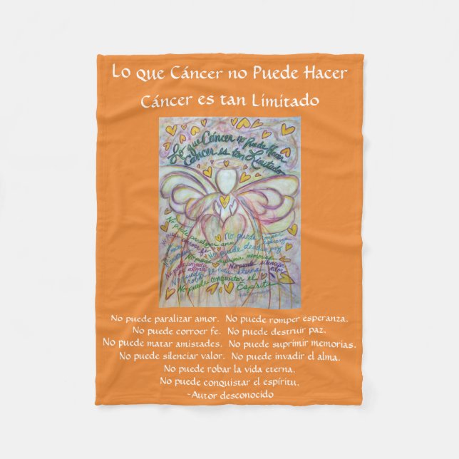 Cobertor De Velo Lo que cáncer no Puede Hacer Angel Chemo Blankets (Frente)