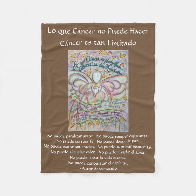 Cobertor De Velo Lo que cáncer no Puede Hacer Angel Chemo Blankets (Frente)
