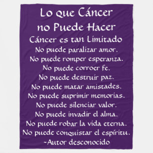 Cobertor De Velo Lo que Cáncer no Puede Hacer Fleece Chemo Blanket