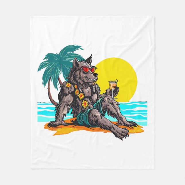 Cobertor De Velo lobisomem de férias (Frente)