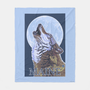 Cobertor De Velo Lobo de MaineHowling