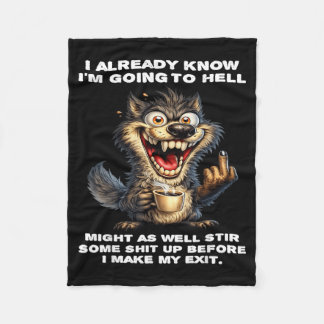 Cobertor De Velo Lobo Eu Já Sei Que Vou Para o Inferno, Então