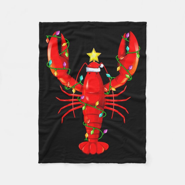Cobertor De Velo Lobster Lighting Xmas Tree Matching Lobster Christ (Frente)