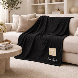 Cobertor De Velo Logotipo corporativo preto - script de nome person