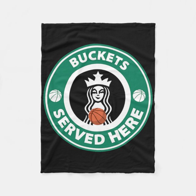 Cobertor De Velo Logotipo divertido Girls Bysketbyll Servindo Balde (Frente)