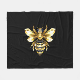 Cobertor De Velo Logotipo Faux Gold Foil Polygonal da Abelha em Pre