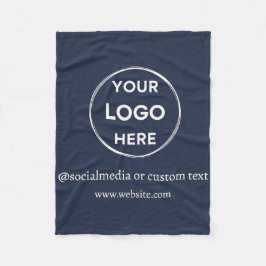 Cobertor De Velo Logotipo personalizado azul marinho Mídia social E