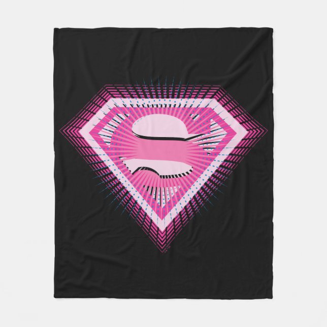 Cobertor De Velo Logotipo Rosa da Supergirl (Frente)
