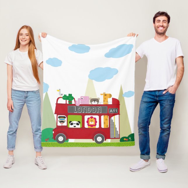 Cobertor De Velo London Bus Baby Blanket (In Situ)