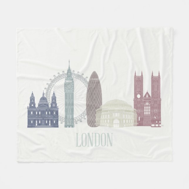 Cobertor De Velo London Skyline (Frente (Horizontal))