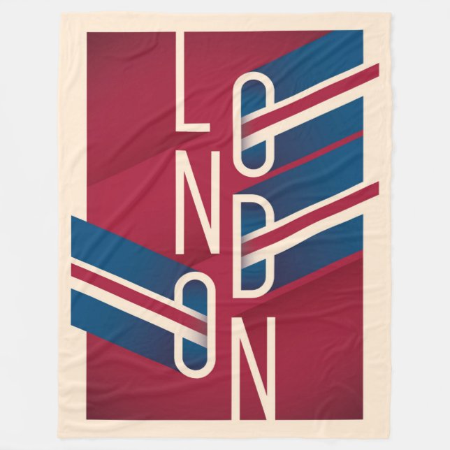 Cobertor De Velo Londres, Inglaterra| Tipografia Ilustrada Retroati (Frente)
