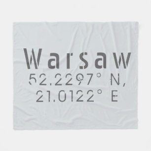 Cobertor De Velo Longitude do Latitude Varsóvia