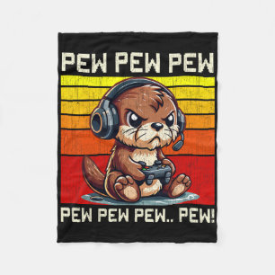 Cobertor De Velo Lontra Gamer Pew Vídeos Engraçados de Jogos Vintag