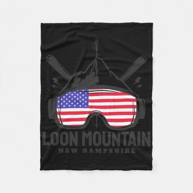 Cobertor De Velo Loon Mountain New Hampshire Usa Ski Retro Skiing  (Frente)