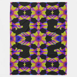 Cobertor De Velo Lotus Azul-Amarelo-Rosa, no cobertor do velo preto