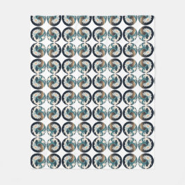 Cobertor De Velo Lotus Branco e Onda Oceânica - Elegância em movime