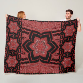 Cobertor De Velo Lótus Vermelho no Folheto Negro