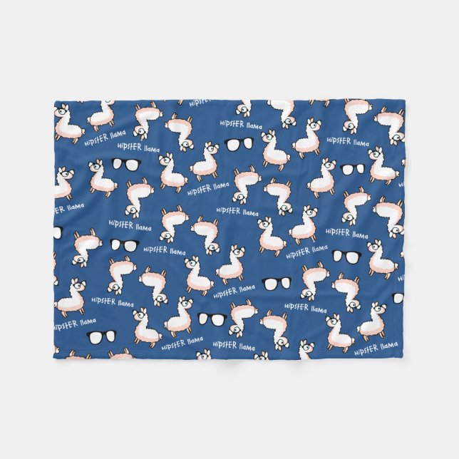 Cobertor De Velo Loucura do lama do hipster (Frente (Horizontal))