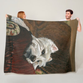 Cobertor De Velo Lounging Westie em Sofa