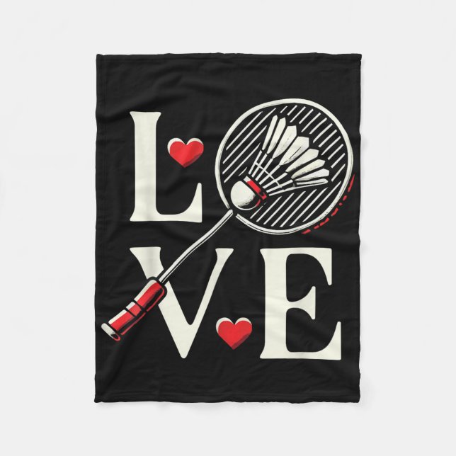 Cobertor De Velo Love Badminton Player Heart Racket Shuttle  (Frente)
