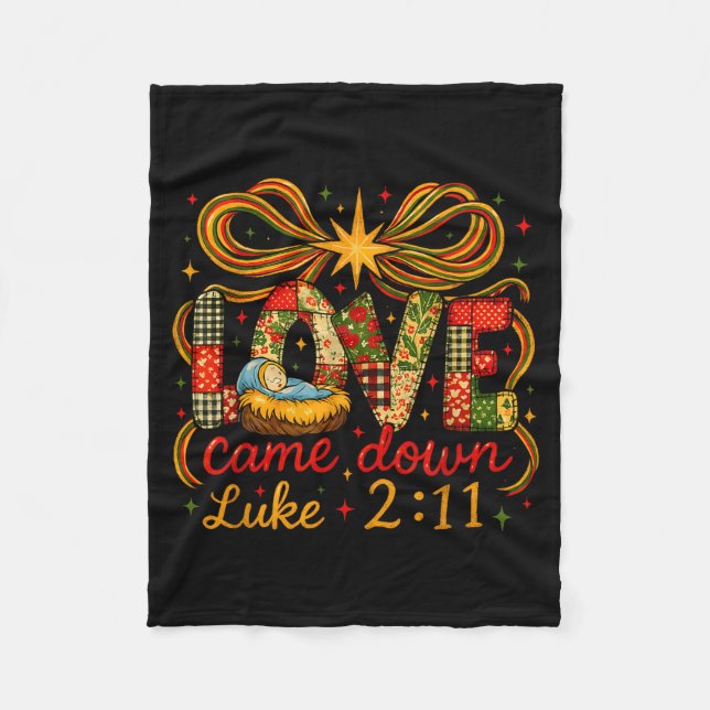 Cobertor De Velo Love Came Down Luke 2_11 Patchwork Christmas  (Frente)
