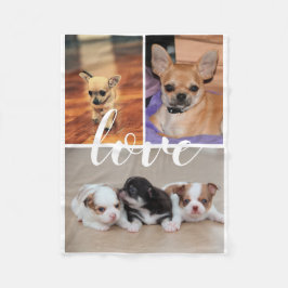 Cobertor De Velo Love Chihuahua Photo Fleece Blanket