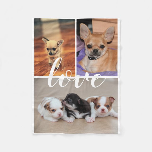 Cobertor De Velo Love Chihuahua Photo Fleece Blanket (Frente)